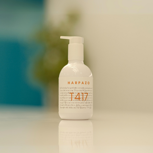 A pump bottle of T417 Wonderful Hand Wash with white background, the bottle is translucent with a pump dispenser and has the brand name and product number 'T417' printed on it.