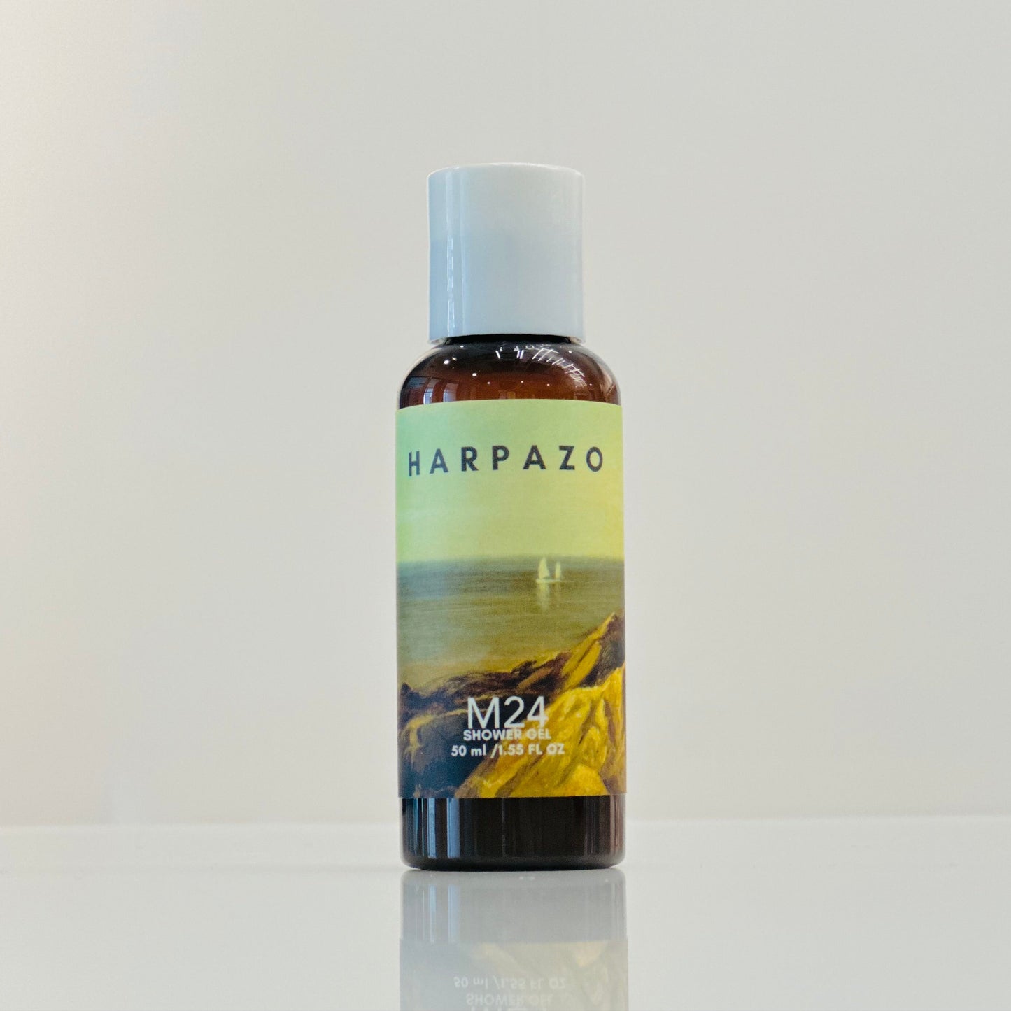 Harpazo M24 bottle on a light gray background