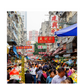 Crowded street market with people and colorful signs in an urban setting, featuring the brand 'HARPAZO'.