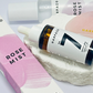 Harazo skincare products including a bottle and packaging on a light background