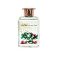 A clear glass reed diffuser bottle with a floral design and the text 'seek and you will find' along with the brand name 'HARPAZO' on it.